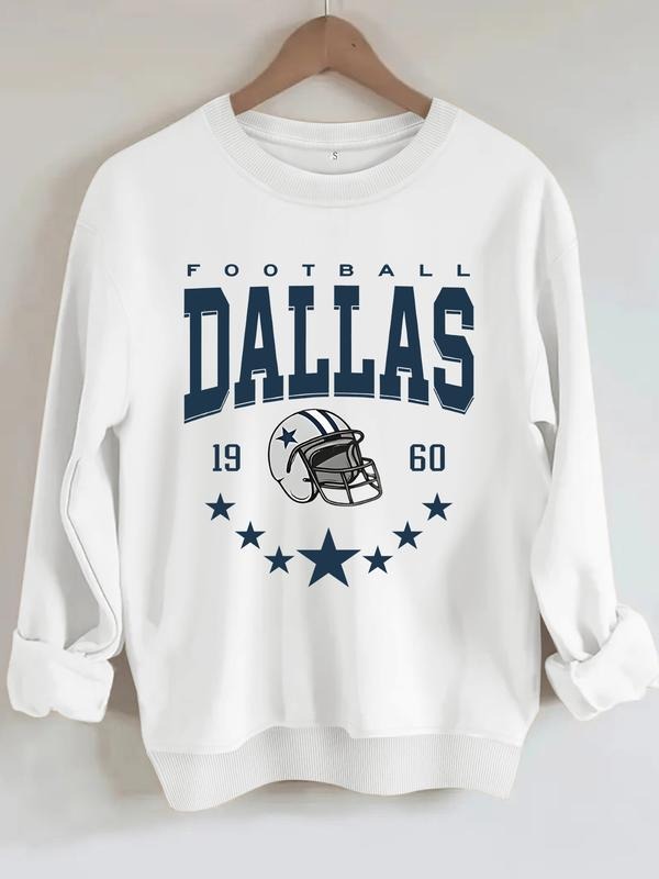 Women's Casual Dallas 19 60 Graphic Pullover Sweatshirt, Soft Long Sleeve Round Neck, All Seasons Comfort Fit T-Shirts,...