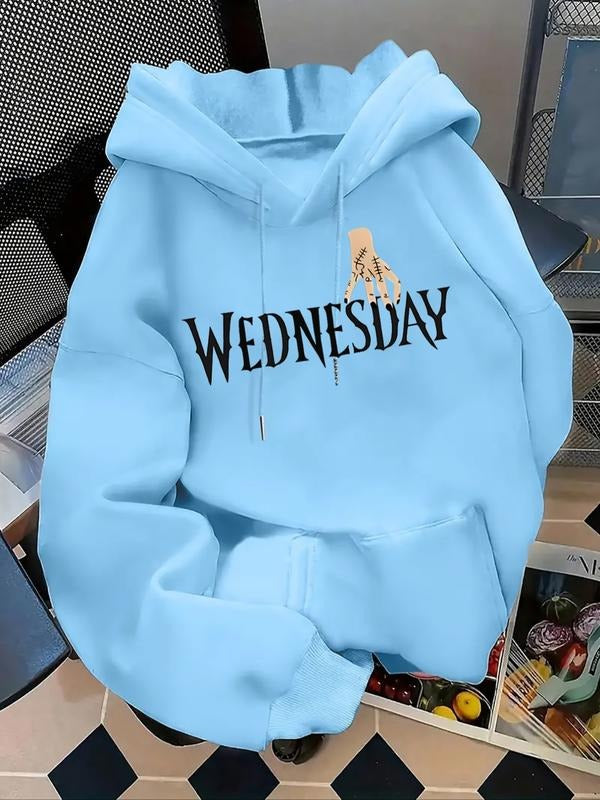 Women's Casual Fashion Loose Cartoon Letter Print Hoodie, Fall & Winter Fitted Sportswear, Comfortable Moderate Fabric...