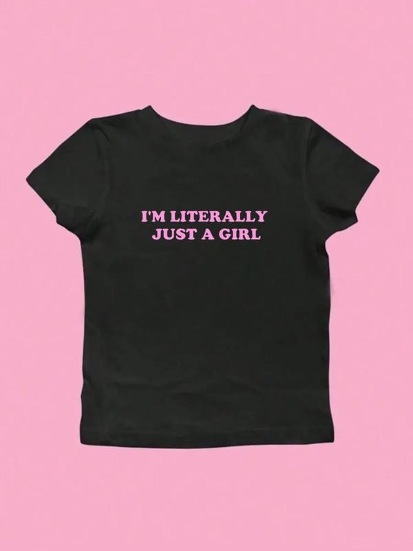 Women's Casual Graphic T-Shirt, I Really Am a Girl Letter Print Tee, Comfortable Fashion Design, Perfect for Daily Wear...
