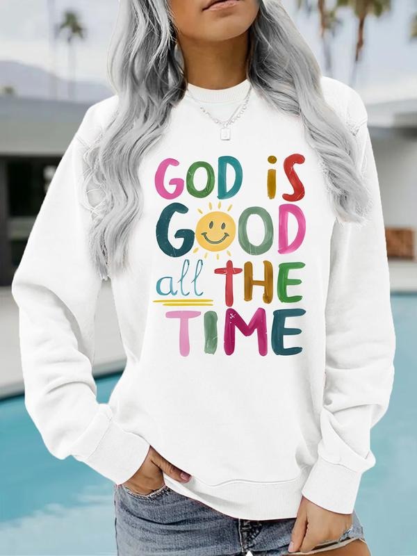 Women's Casual Inspirational God Moment Christian Graphic Sweatshirt, Soft Long Sleeve Round Neck Pullover, All-Season...