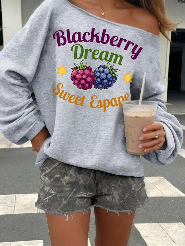 Women's Casual Letter Print Hoodie, Fitted Drop Shoulder Design, Fall & Winter Fashion, Moderate Fabric Thickness, Trendy...