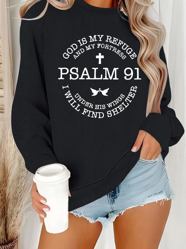 Women's Casual Long Sleeve Sweatshirt, Bible Verse Design, Comfortable Fabric, Christian Clothing for Church & Daily Wear...
