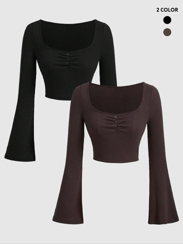 Women's Casual Long Sleeve Top, Stylish & Comfortable Design, Perfect for Daily Wear, Versatile Fashion Piece for Spring...