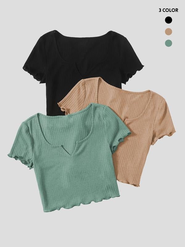 Women's Casual Loose-Fit Summer T-Shirts Set, Thin Fabric Kint Style, Comfortable & Stylish Daily Wear, Perfect for Warm...