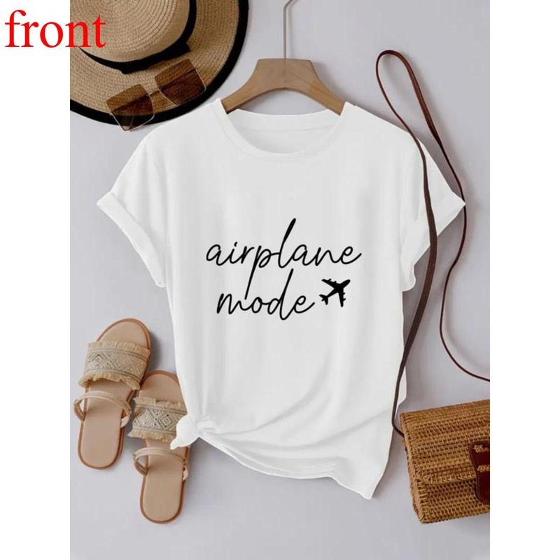 Women's Casual Round Neck Short Sleeve Top, Loose Fit Letter Print Shirt, Spring & Fall Layering Essential Hoodie, Sweatshirt