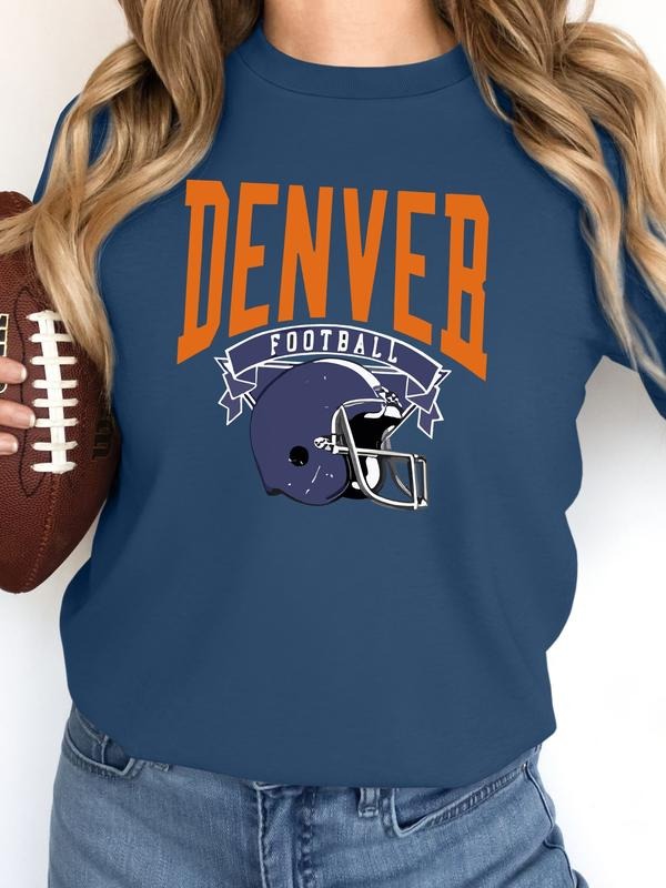 Women's Casual Rugby Print Long Sleeve Round Neck Pullover Sweatshirt, Fitted Moderate Fabric, Fall & Winter Fashion,...