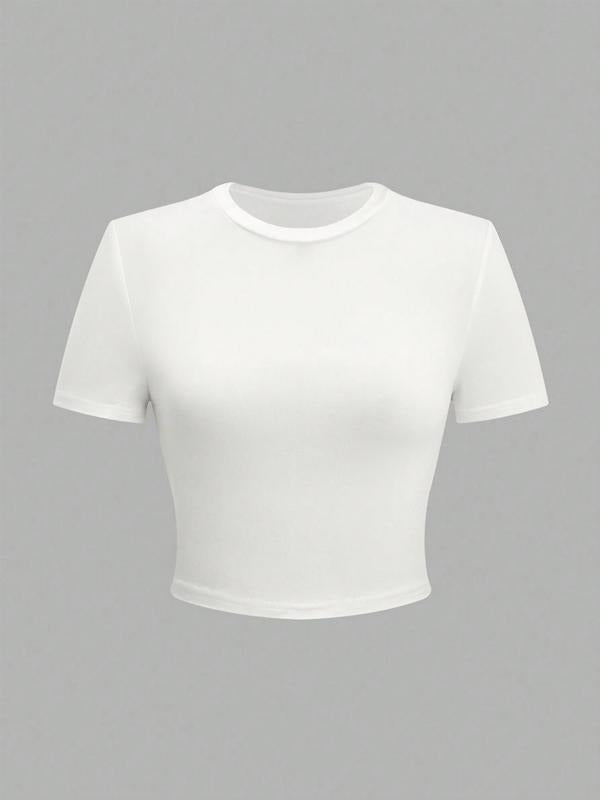 Women's Casual Tight-Fitting Short Sleeve T-Shirt, Trendy Letter Print Summer Top, Moderate Thick Fabric, Fashionable...