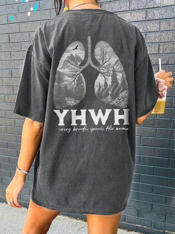 Women's Christian Print T-Shirt, Loose Short Sleeve, Inspirational Quotes & Artistic Design, Casual Streetwear for...