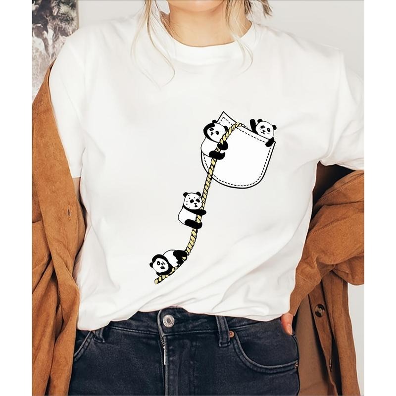 Women's Cute Bear Print Cotton T-Shirt
