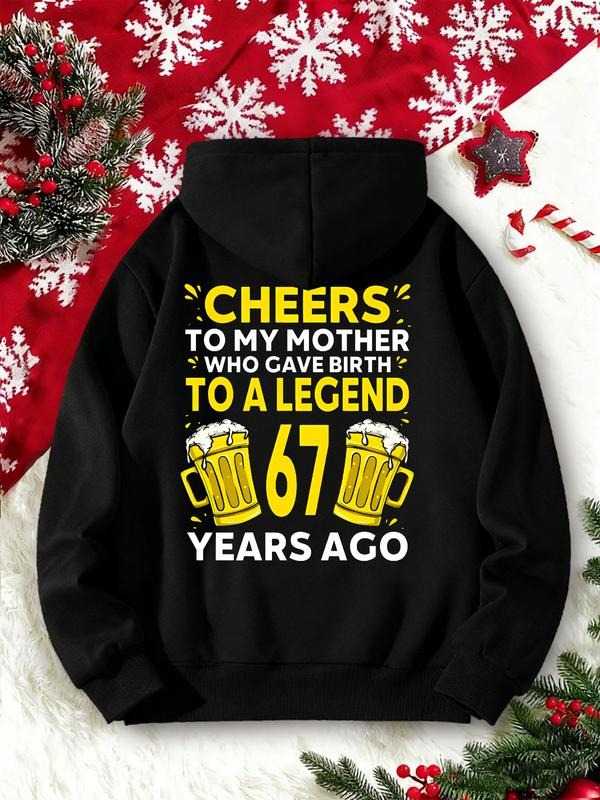 Women's Fitted Hoodie Sweatshirt, Cheers to My Mother Design, Perfect Gift for Mom Birthday & Mothers Day, Spring Fall...