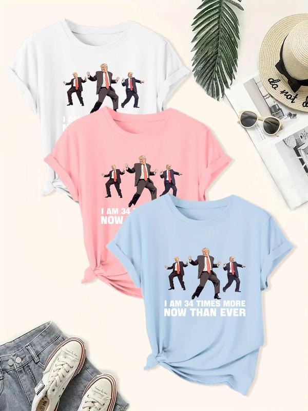 Women's Graphic Print Round Neck  Tee, Casual Short Sleeve T-shirt for Daily Wear, Ladies Clothes for All Seasons Hoodie,...