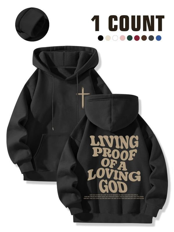 Women's Hooded Drawstring Sweatshirt, Text Print, Casual Loose Fit, Perfect Christian Clothing, Comfortable & Stylish,...