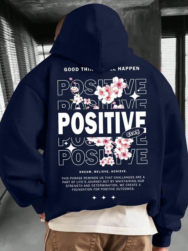 Women's Hoodie with Cherry Blossom Print, Inspirational Quotes Design, Casual Fitted Style for Spring & Fall Daily Wear...