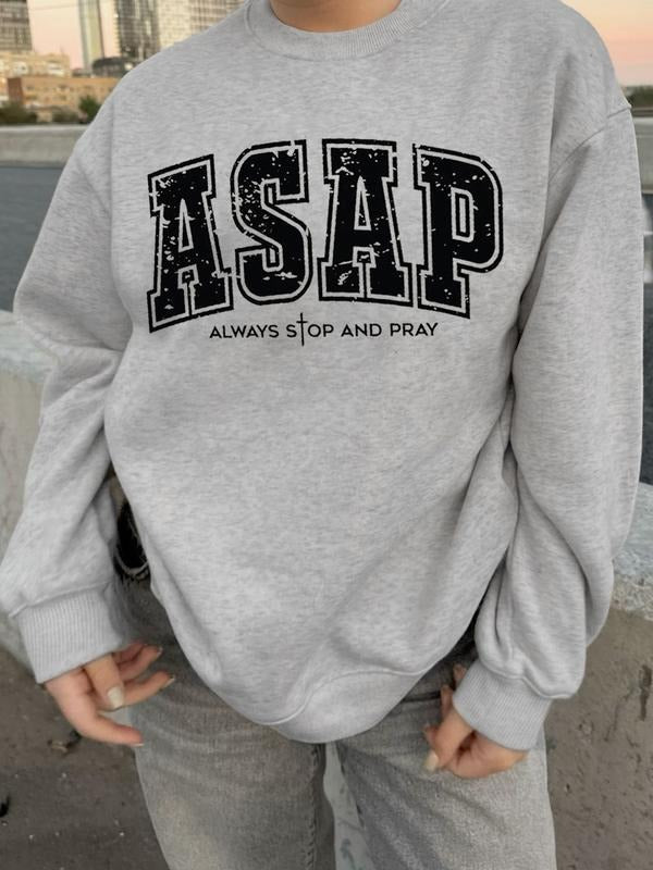 Women's Inspirational Sweatshirt with Asap Print, Loose Fit Christian Top, Casual Fall & Winter Warm Comfort Wear...