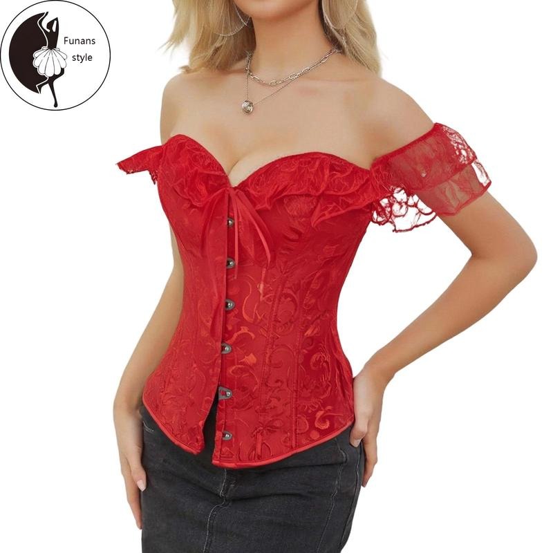 Women's Lace Corset Tops Stylish Solid Decorative BowFit Strapless Tube Bustier for All Seasons T-Shirts, Hoodie, Sweatshirt