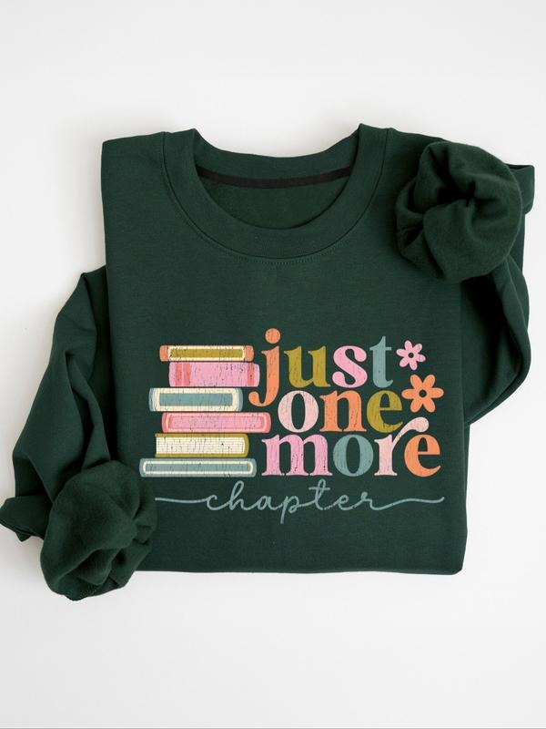 Women's Letter & Mountain Print Crew Neck Sweatshirt, Casual Long Sleeve Pullover for Fall, Women's Clothes for Daily...