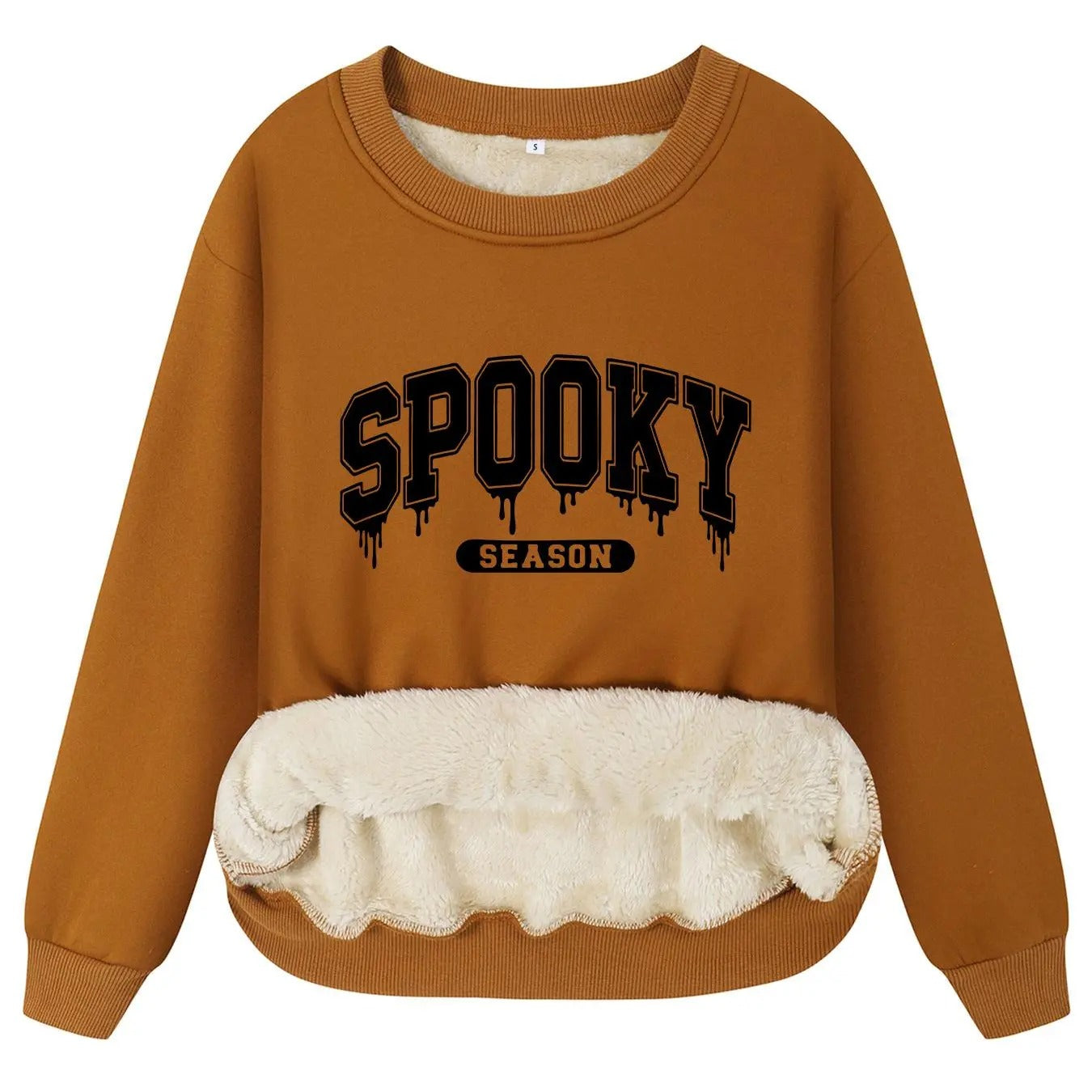 Women's Letter Print Crew Neck Thermal Lined Sweatshirt, Casual Long Sleeve Pullover for Fall & Winter, Women's Clothes...