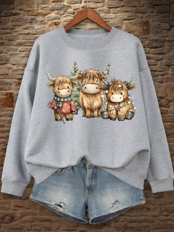 Women's Letter Print Drop Shoulder  Thermal Lined Sweatshirt, Casual Long Sleeve Round Neck Pullover for Winter, Ladies...