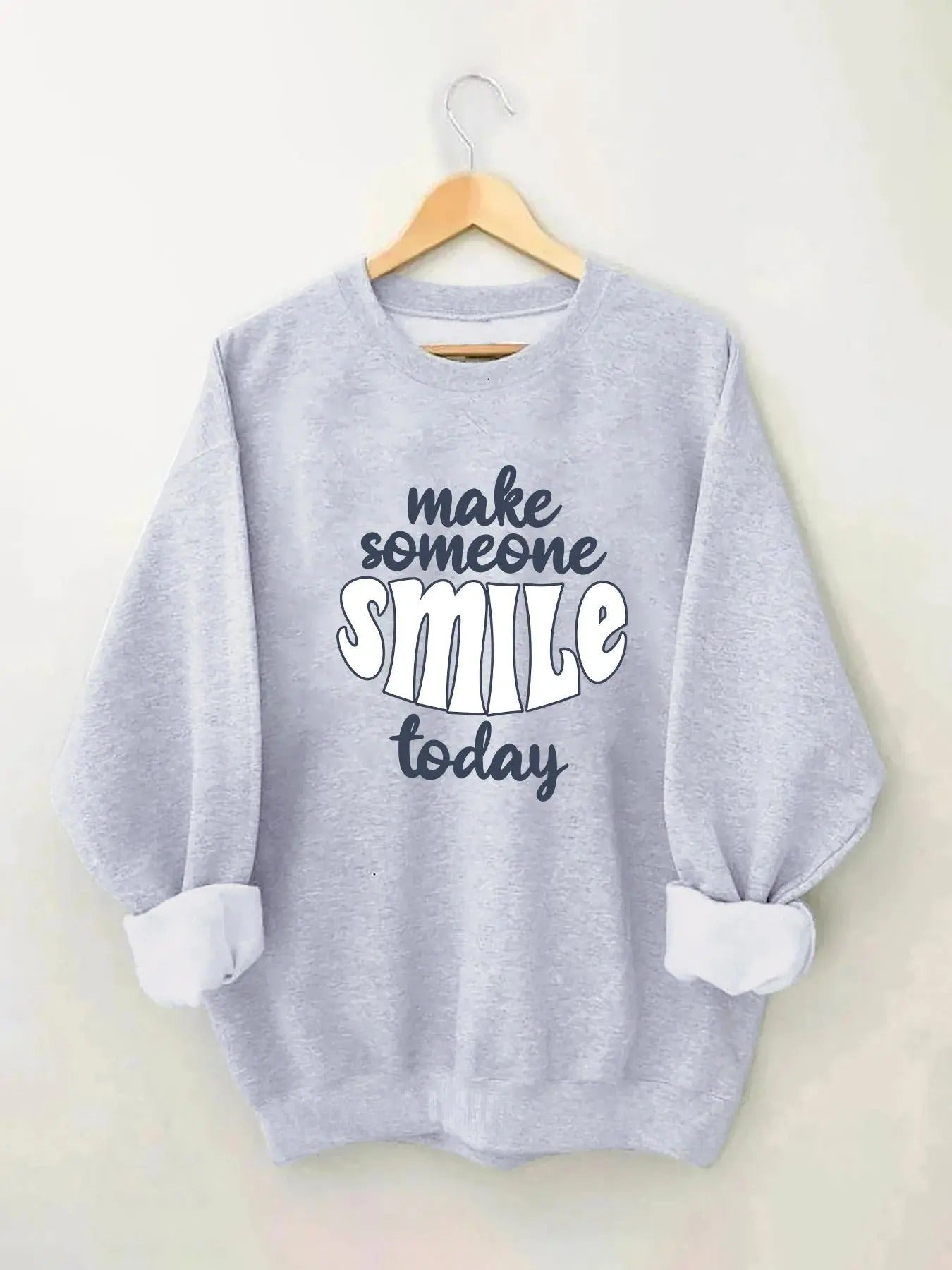 Women's Letter Print Drop Shoulder Sweatshirt, Casual Long Sleeve Round Neck Pullover for Fall & Winter, Ladies Clothes...