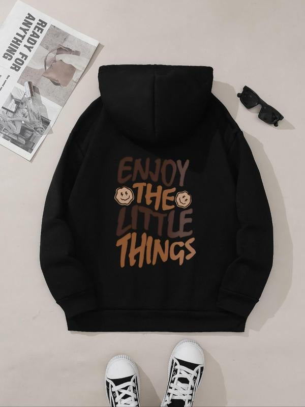 Women's Letter Print Hoodie, Casual Hooded Sweatshirt for Daily Holiday Outdoor Wear, Women Clothing for Fall & Winter...
