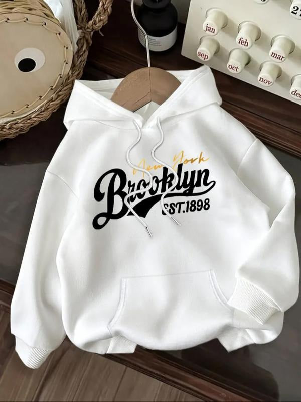 Women's Letter Print Hoodie, Casual Long Sleeve Hooded Sweatshirt for Fall & Winter, Women's Clothes for Daily Wear style...