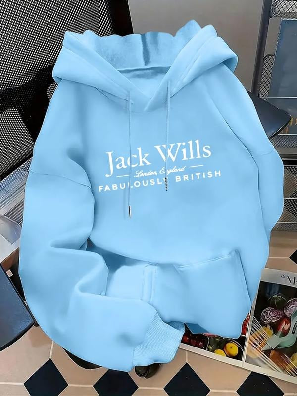 Women's Letter Print Hoodie, Casual Long Sleeve Hooded Sweatshirt for Fall & Winter, Women's Clothes for Daily Wear style...
