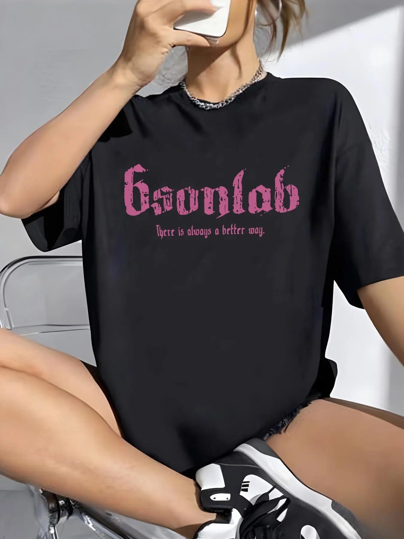 Women's Letter Print Round Neck Graphic Tee, Vintage Trendy Casual Drop Shoulder Half Sleeve T-shirt For Daily Wear,...