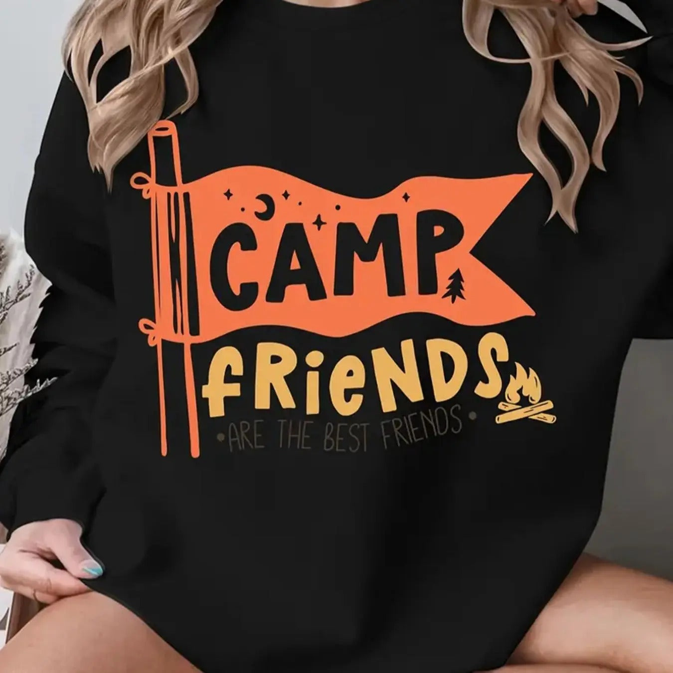Women's Letter Print Round Neck Pullover Sweatshirt, Casual Long Sleeve Crew Neck Sweatshirt for Fall & Winter, Women's...