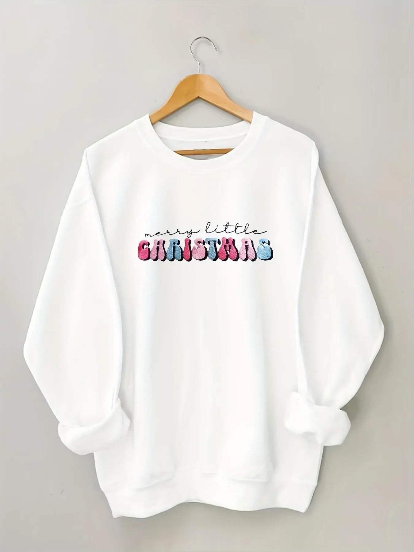 Women's Letter Print Round Neck Sweatshirt, Casual Long Sleeve Crew Neck Pullover for Daily Wear, Ladies Clothes for All...