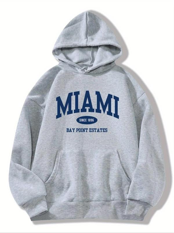 Women's Letter Print Thermal Lined Hoodie, Casual Long Sleeve Hooded Sweatshirt for Fall & Winter, Women's Clothes for...