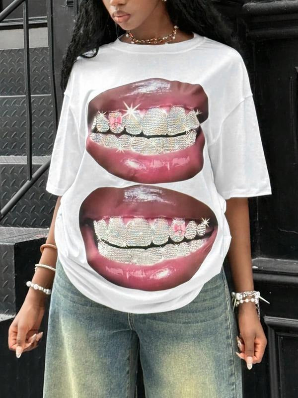Women's Loose-Fit Casual Summer Street Style Plain Kint Fabric T-Shirt, Comfortable & Stylish Design for Daily Wear...