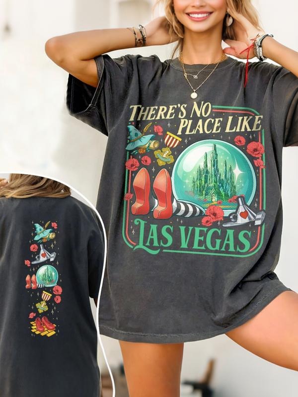 Women's Loose Fit T-Shirt, Fantasy Cartoon Print, Comfortable Casual Top, Suitable for All Seasons, Daily Wear and Role...