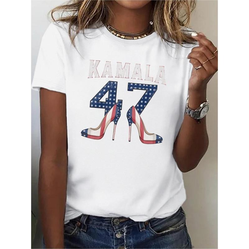 Women's Patriotic Kamala 47 Graphic T-Shirt