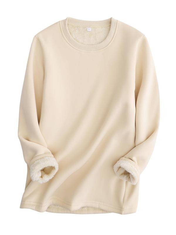 Women's Round Neck Regular Sleeve Sweatshirt, Casual Long Sleeve Crew Neck Pullover For Daily Wear, Women's Clothing For...