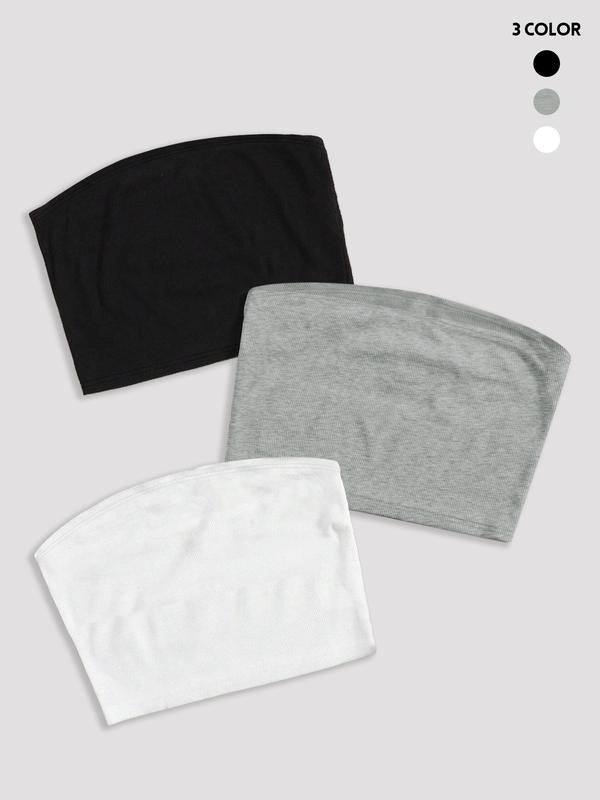 Women's Solid Color Tube Top, Casual Sleeveless Strapless Top for Summer, Ladies Clothes for Daily Wear T-Shirts, Hoodie,...