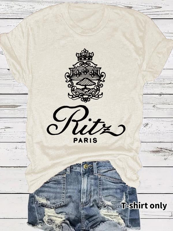 Women's Summer Casual Fashion Letter Print Round Neck Short Sleeve T-Shirt, Comfortable Breathable Fitted Top, S-Xxl...