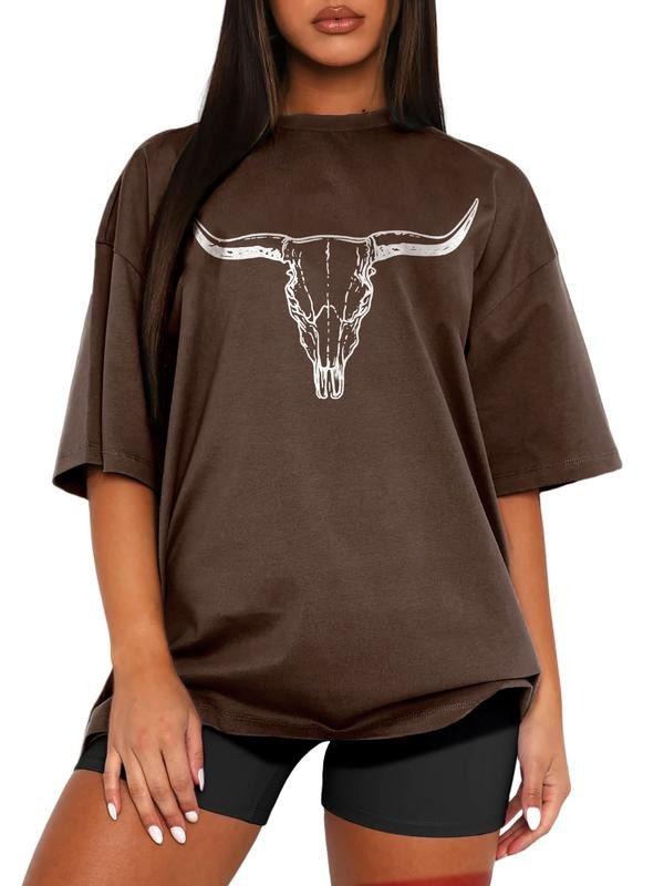 Women's Summer Casual Printed T-Shirt, Fitted Style with Moderate Thickness, Stylish Summer Top for Daily Wear Hoodie,...