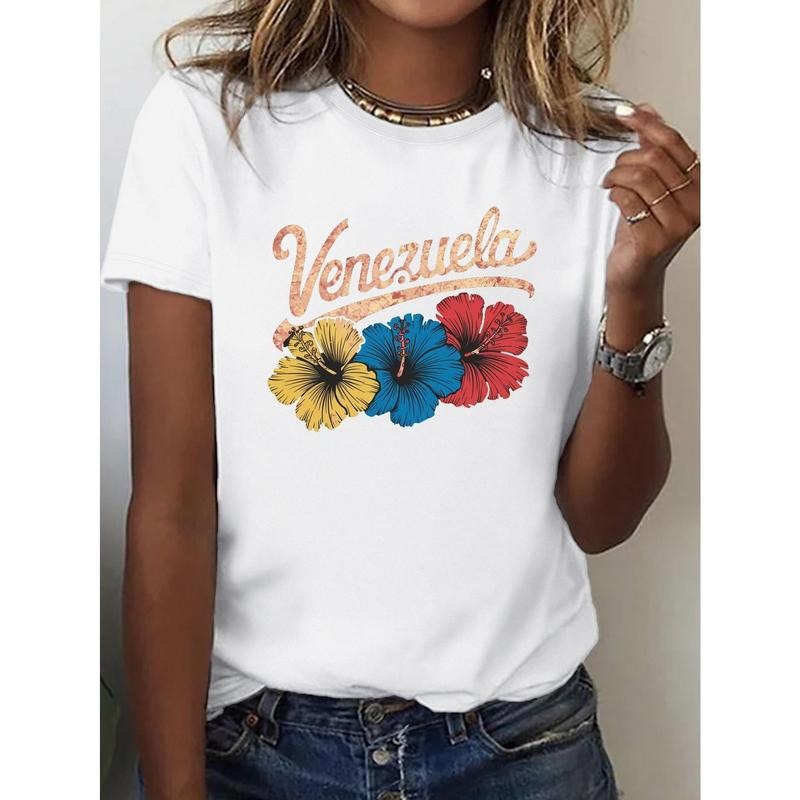 Women's Venezuela Hibiscus Vintage Graphic T-Shirt