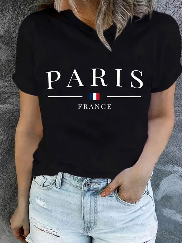Women's Vintage Los Angeles California Print T-Shirt, Short Sleeve Round Neck Casual Summer Top, Regular Fit Knit...