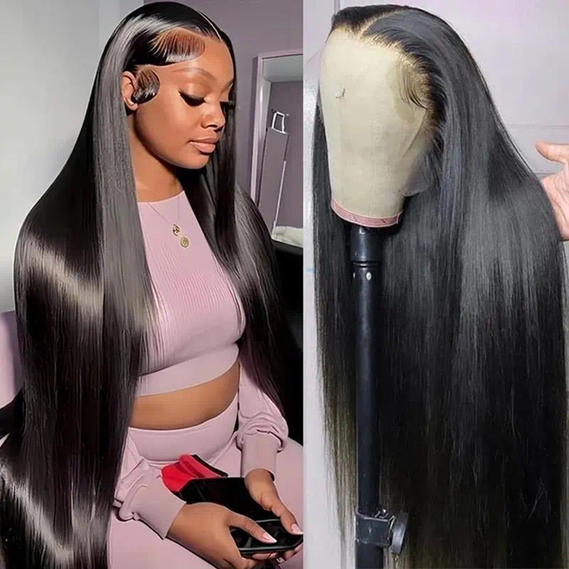 Women's Wigs 18-32 Inch Straight Lace Frontal Wigs Human Hair Transparent Lace Front Pre Plucked 360 Lace Wigs for Women...