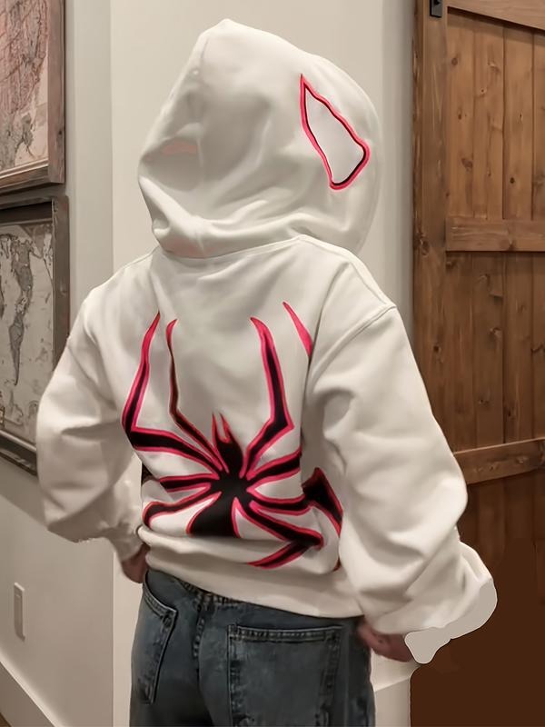 Women's Y2K Style Letter Print Hoodie, Loose-Fit Thick Fabric Sweatshirt for Spring & Fall, Casual Fashion Pullover for...