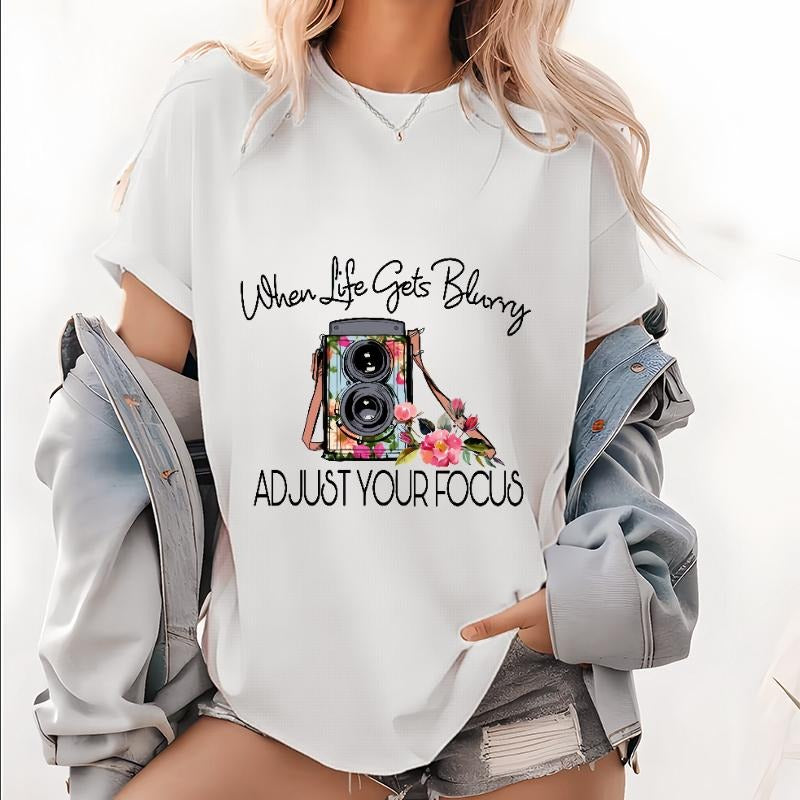Womens Funny Adjust Your Focus Cute Photographer T-Shirt V-Neck T-Shirt Hoodie, Sweatshirt | PodTeesHub.com