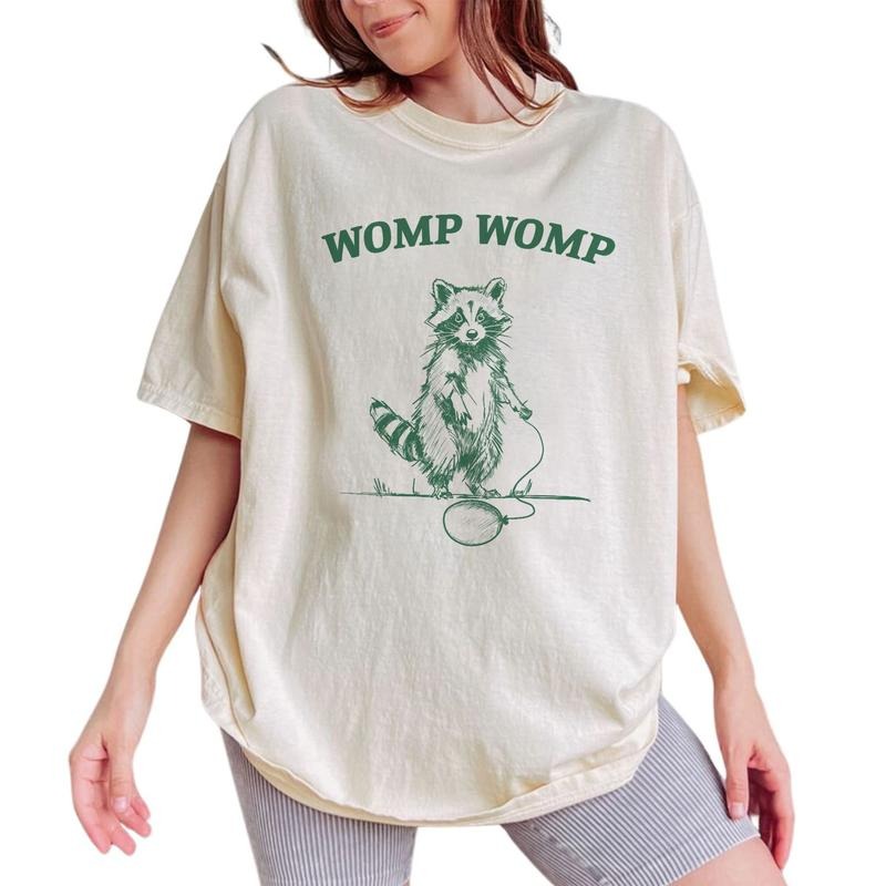 Womp Womp Unisex Vintage Tee, Funny Raccoon Graphic Tee Women, Womp Womp Raccoon Shirts, Vintage Funny Raccoon Shirts For...