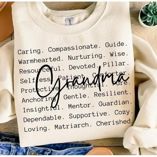 Words Grandma Graphic Pullover T-Shirts, Hoodie, Sweatshirt | PodTeesHub.com
