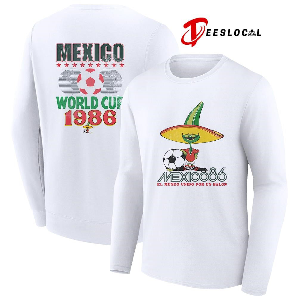 World Cup Mexico 86 el mundo unido por un balon mascot graphic shirt
