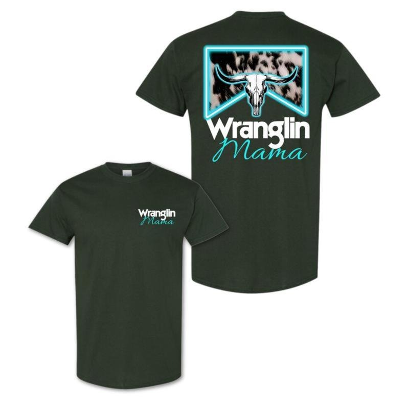 Wranglin' Mama T-shirt, Western-Inspired Graphic, Trendy Ranch Life Shirt, Stylish Western Apparel, for Women and Men...