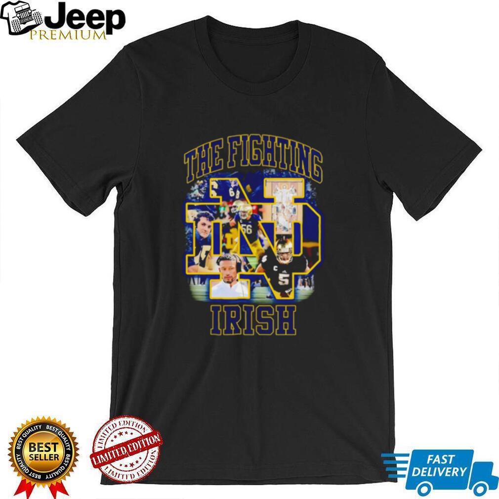 The Fighting Irish Collage with Marcus Freeman and Players shirt