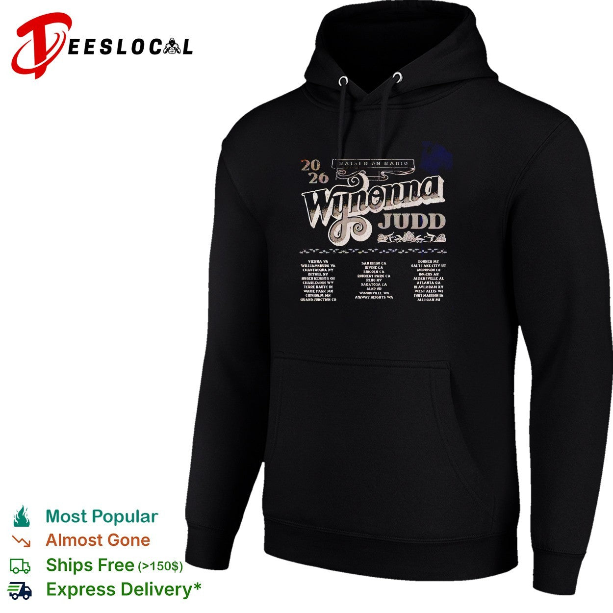 Wynonna Judd Raised On Radio Tour 2026 Logo With Dates shirt