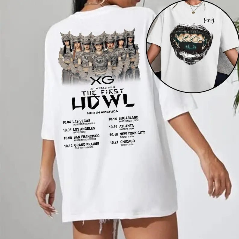 XG The First Howl World Tour T-shirt, XG Woke Up Shirt, Xtraordinary Girls Shirt, XG Kpop Jurin, Chisa, Hinata, Juria,...