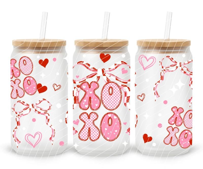 XOXO 16oz UV DTF CUP WRAP Peel Cup Wraps No Press Required Valentine's Day Design T-Shirts, Hoodie, Sweatshirt